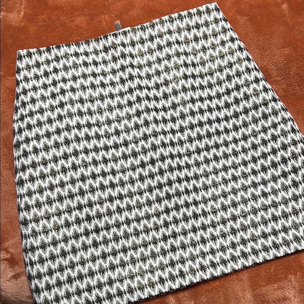 Chic Tweed Skirt in Black and White